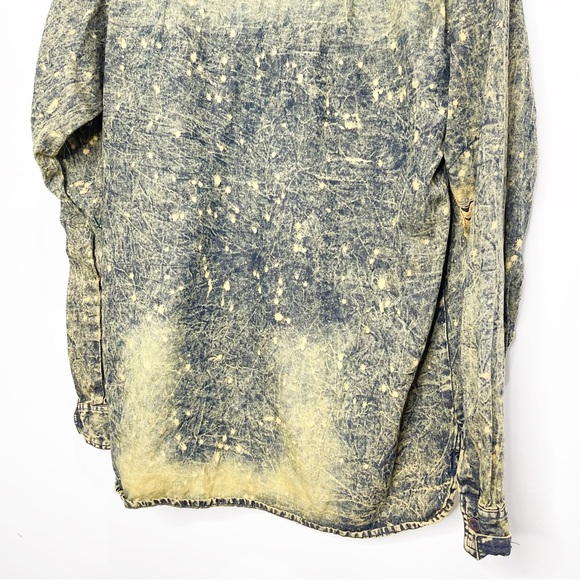 Distressed Plus Size 100% Cotton Denim Shirt Size 2XL - Picture 11 of 12